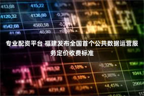 专业配资平台 福建发布全国首个公共数据运营服务定价收费标准