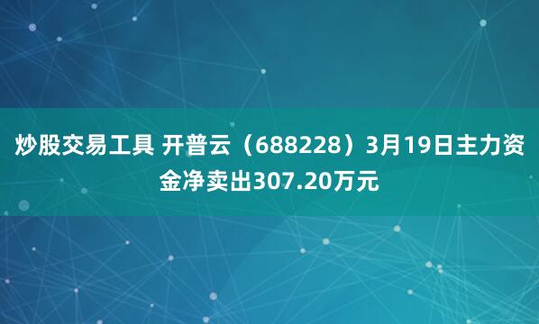 炒股交易工具 开普云（688228）3月19日主力资金净卖出307.20万元