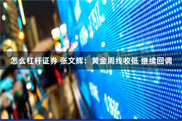 怎么杠杆证券 张文辉：黄金周线收低 继续回调