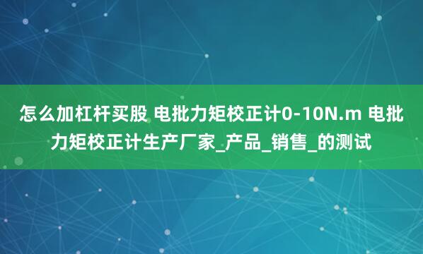 怎么加杠杆买股 电批力矩校正计0-10N.m 电批力矩校正计生产厂家_产品_销售_的测试