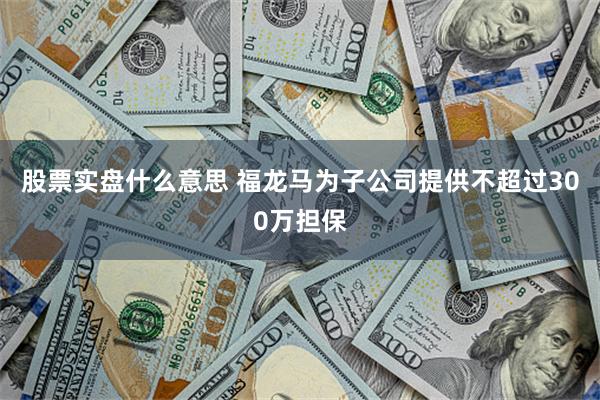 股票实盘什么意思 福龙马为子公司提供不超过300万担保