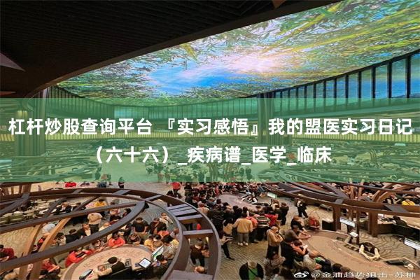 杠杆炒股查询平台 『实习感悟』我的盟医实习日记（六十六）_疾病谱_医学_临床